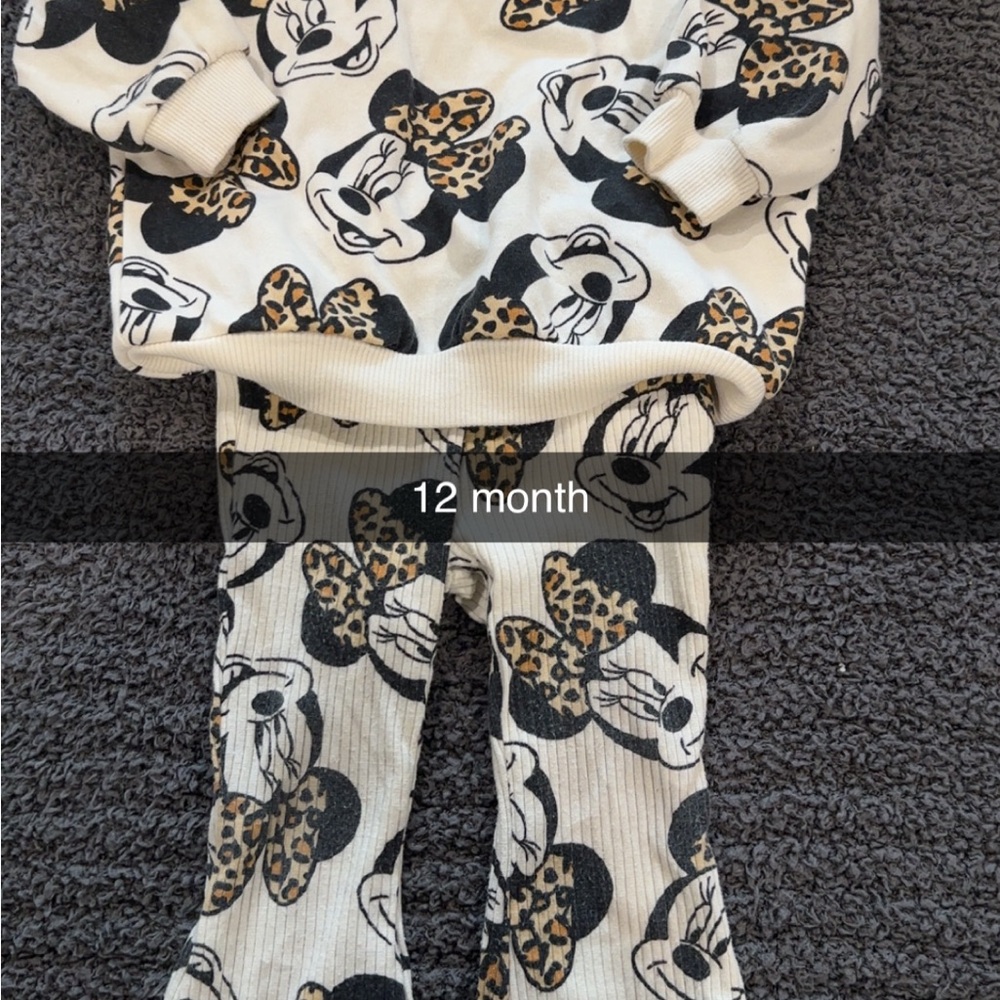 Disney Cream and Black Baby Outfit